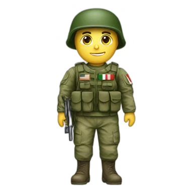 Military with a Italian flag sticker