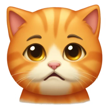 sad crying orange kitten sticker