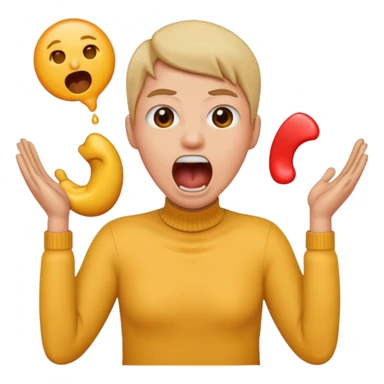 Holding neck screaming emoji sticker