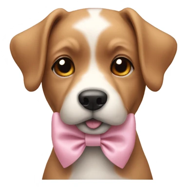 dog with a light pink bow sticker