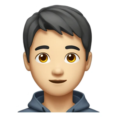 Young Asian male, square face, small eyes sticker