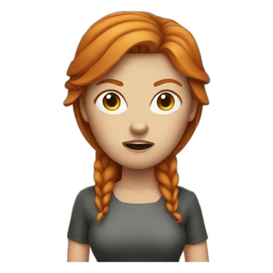 angry, masked, ginger hair woman sticker