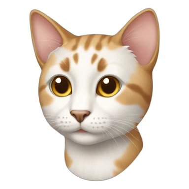 white and light brown cute male cat sticker