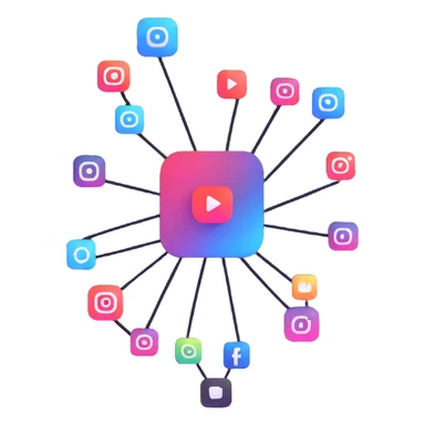 connecting Instagram and YouTube social media accounts, social platforms integration sticker