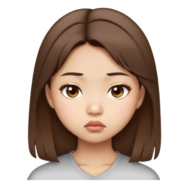 Fille asiatique brune qui boude sticker
