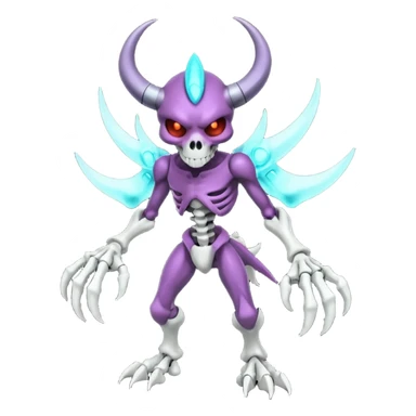 Shiny Horned Badass Edgy Dark Evil Spectral Dusky Spooky Skeletal Cool Hot Stylish Handsome Duskull-Darkrai-Genesect-Fakémon-fusion (full body) sticker