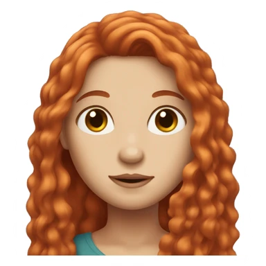 fair skin girl with long red hair sticker