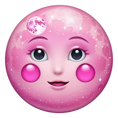 Pink sparkly moon sticker