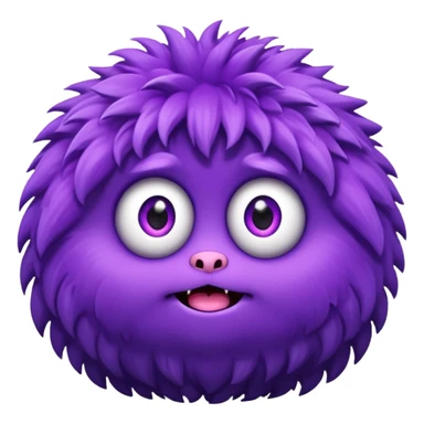 A round fluffy monster with big sparkling eyes sticker