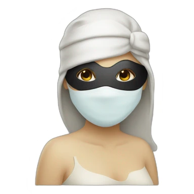 blindfolded masked woman sticker