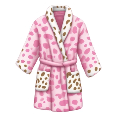 Pink robe with white Cheetah print ￼￼ sticker