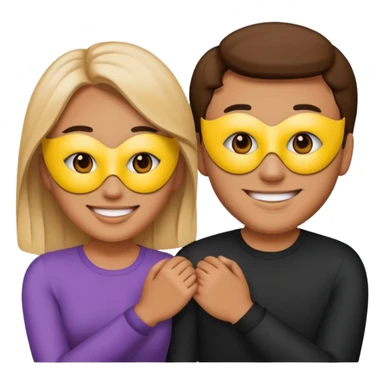 couple holding hands, emoji sticker