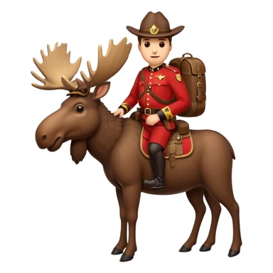 A moose with a mountie on the back sticker
