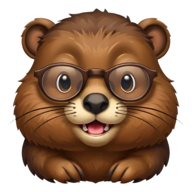 spectacled beaver with clotches sticker