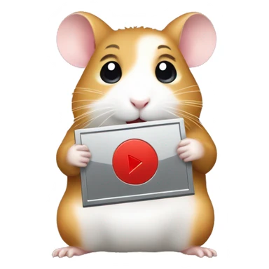 A hamster holding youtube silver play button award sticker