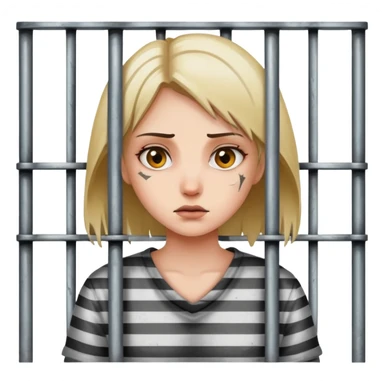 girl behind jail bars sticker