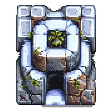 Minecraft stone block, pixel art style, simple, 3D isometric, gray tones sticker