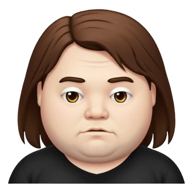 emo fat guy with long brown hair sticker
