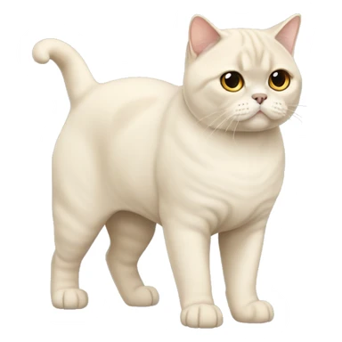 Cream British shorthair full body sticker