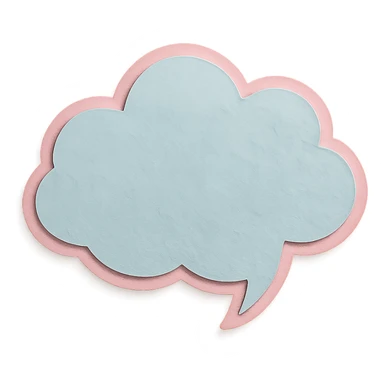 soft pastel aesthetic cloud-shaped note bubble with a pink border sticker