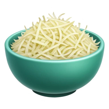 grated onion object icon, small bowl of grated onion, 3D cartoon, mobile game icon style, clean background, no text, no watermark
 sticker