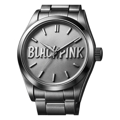 BLACKPINK-inspired gothic watch, no hearts, shiny and bold, black and pink sticker