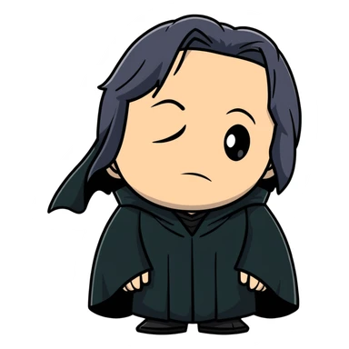 crying Snape with black robes looking depressed sticker