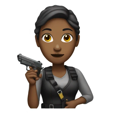 Women holdingPistol sticker