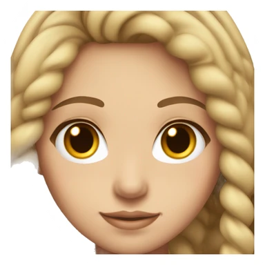 A beautiful young woman with brown eyes and long eyelashes, she has a light complexion, with a hairstyle with two brown pigtails sticker