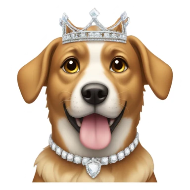 dog wearing tiara sticker
