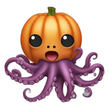 Octopus with a chumpkin sticker