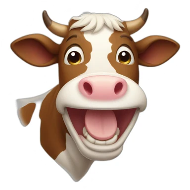 Cow laughing sticker