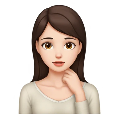 Brunette holding her neck  sticker