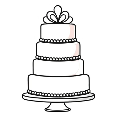 white wedding cake with pearl decorations sticker
