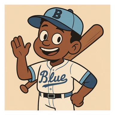 Light blue Little people pictures a boy Jackie Robinson Witam by 20 Label Sanches Vegas Mustined by Linzie Heater sticker