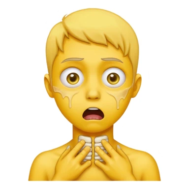 Choking itself just yellow face  sticker