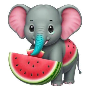 elephant eating watermelon sticker