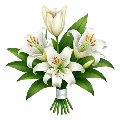 white lilly bouquet  sticker