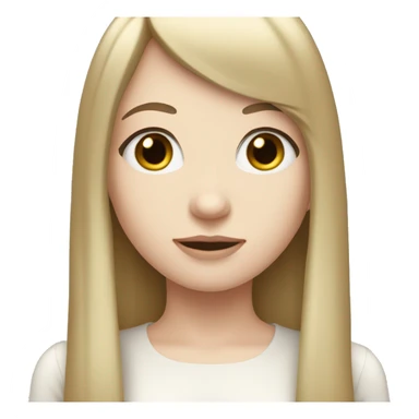 girl with pale skin long straight hair with bangs And brown eyes sticker