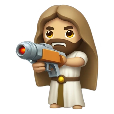 angry jesus with a raygun sticker