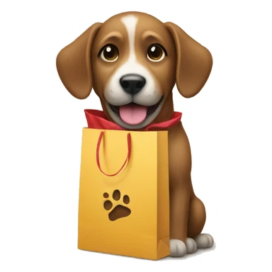 gift bag with dog sticker