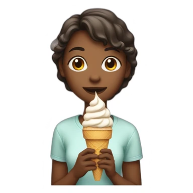 A girl eating ice cream  sticker