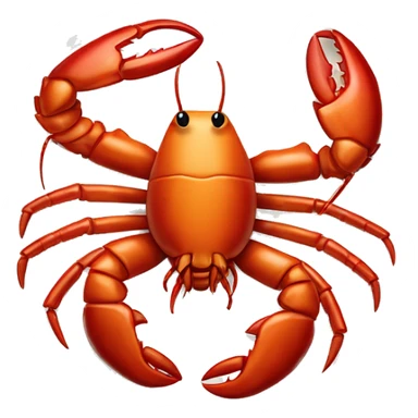cooked red lobster served on a plate, with a focus on its claws and tail, vibrant and appetizing.” sticker
