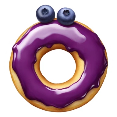 a donut with blueberry glaze over it sticker