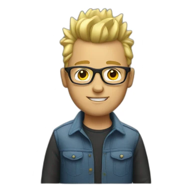 guy with glasses and blond mohawk sticker