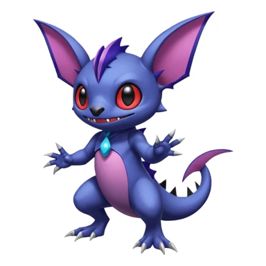 Stitch-Sableye-Noibat-Salandit-Minccino-fusion, full body sticker