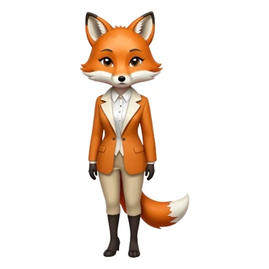 extremely sad anthropomorphised female fox in stylish outfit, no sunglasses, very sad and crying, heavy frown, looking to the left, full-body view sticker