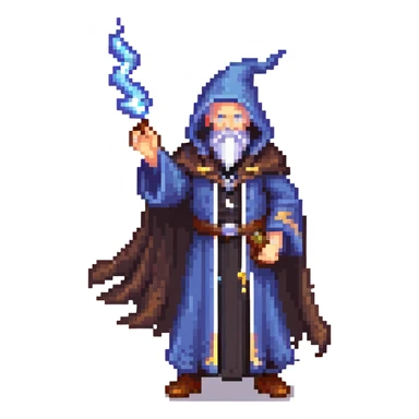 wizard casting lightning spell, heavy metal aesthetic, dark robes sticker
