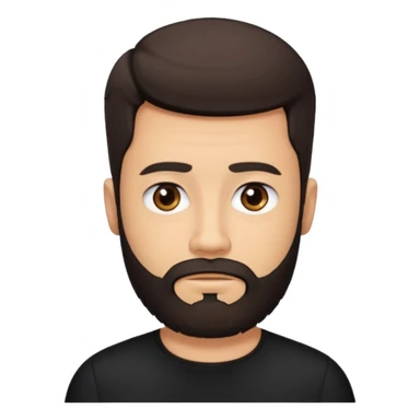 bearded man in black collarless shirt  sticker