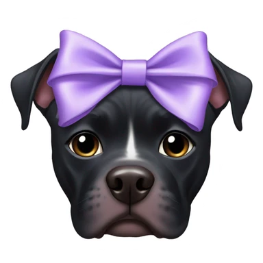 Black Pitbull with lavender bow sticker